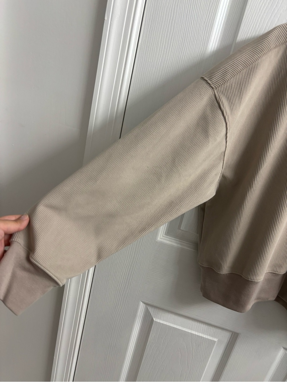 YPB Lounge Set Abercrombie & Fitch Tan Small Sweatpants Sweatshirt Casual Taupe - Picture 3 of 7